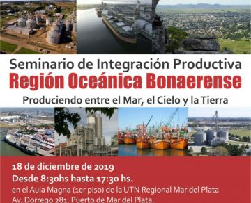 Mar del Plata: Se realizará un Seminario de Integración Productiva de la Región Oceánica Bonaerense